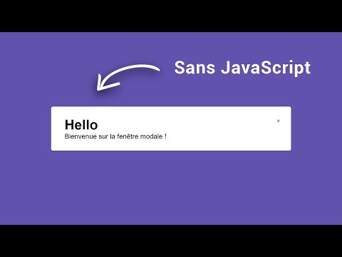 Créer une fenêtre modale SANS JavaScript (Facile - HTML et CSS)