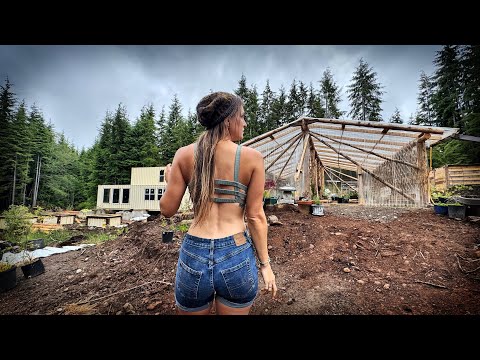 I BUILD A MASSIVE GREENHOUSE OFF GRID in FOREST | OUR NEW BED, How We "Co-Sleep" as a Family of 5