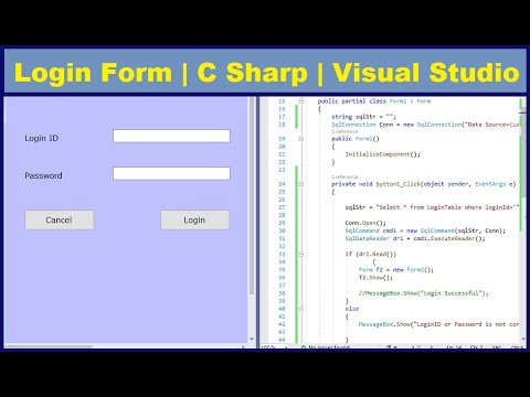 Creating Login Form | C Sharp | C# | Visual Studio | with and without database validation