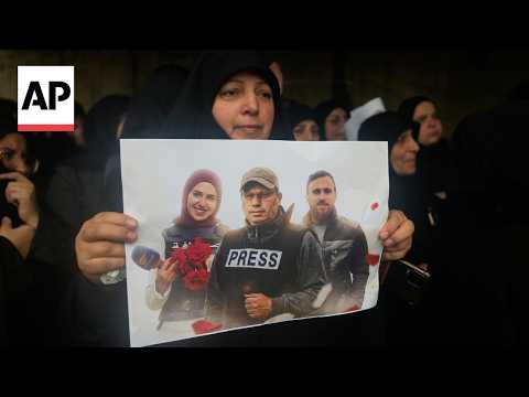 Mourners in Lebanon bury journalists killed in Israeli strike