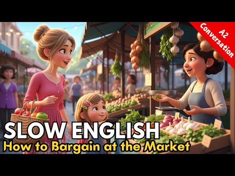 How to Bargain at the Market | A2 | Slow English | Listening & Speaking Practice (with subtitles)