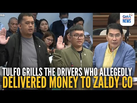Sen. Erwin Tulfo grills the drivers who allegedly delivered money to Zaldy Co | GMA Integrated News