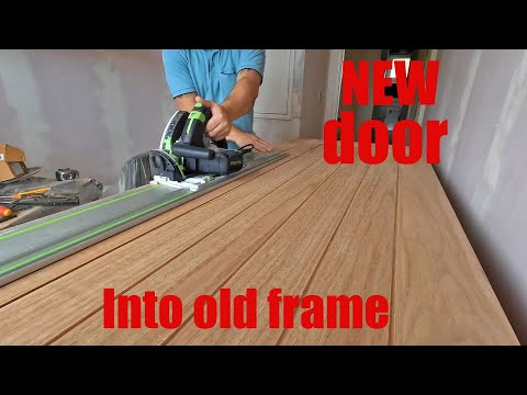 New door into old frame .   #How to install a door .