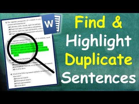 How to Find & Highlight Duplicate Sentences in MS Word at once