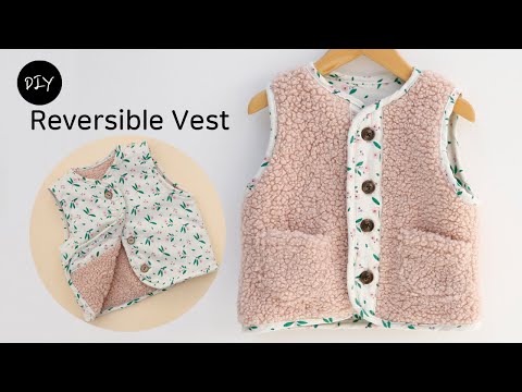 DIY 양면 양털조끼 만들기 | 양면 착용가능한 리버시블 양털조끼 만드는 방법ㅣHow to make a kids reversible vest [천가게TV]