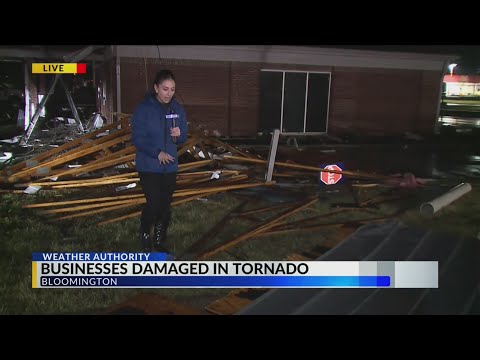 Bloomington businesses damaged in reported tornado