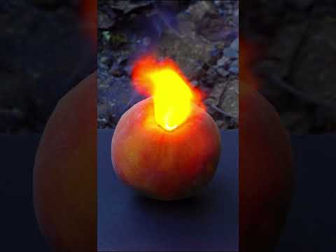 Burning Lithium vs. Peach  #experiment #scienceproject #scienceexperiment #chemistry #science #wow