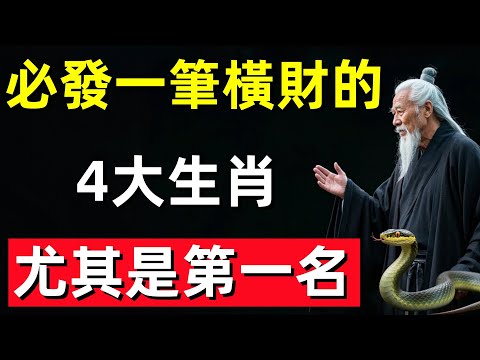 恭喜了！2026年前，4大生肖必發一筆橫財，尤其是第一名！准到爆！快看看有你嗎？#修行思維 #修行 #福報 #禪 #道德經 #覺醒 #開悟 #禅修