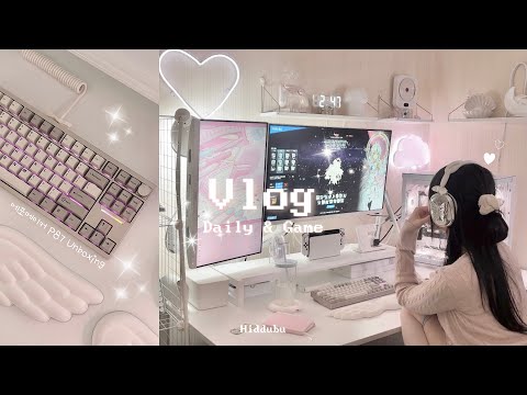 [SUB] ʚ Vlog ɞㅣ달달한 게 너무 좋아⋆ ˚｡♡ㅣ헬로키티 케이크 만들고 게임하는 집순이 일상🍰🍓ㅣ페이잼 다이어리📔⋆Epomaker P87 언박싱⌨️