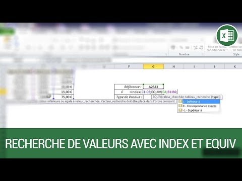 Les fonctions INDEX et EQUIV sur Excel