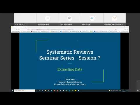 Fall 2021 Systematic Review Seminar Series Session 7: Extracting Data