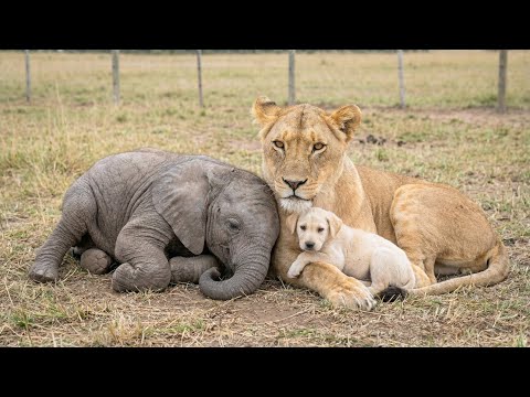 A Lioness Raised an Orphaned Puppy and a Baby Elephant | Animal Rescue Short Film