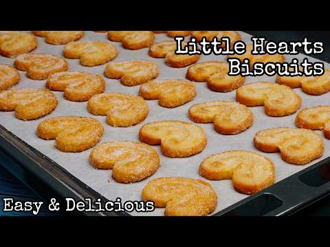 Homemade Little Hearts Biscuits from Scratch | Best French Palmier Cookies Recipe