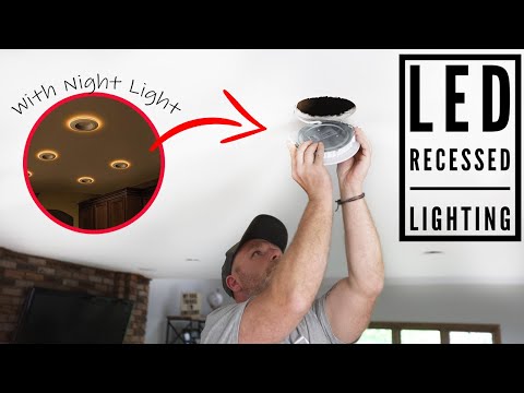 How to Install LED Recessed Down Lights with NIGHT LIGHT option !!        NO Attic Space Needed