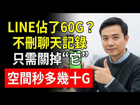 LINE佔了60G？不刪聊天記錄，只需關掉“它”！空間秒多幾十G！#LINE清理 #手機清理 #記憶體不足 #手機卡頓 #阿傑