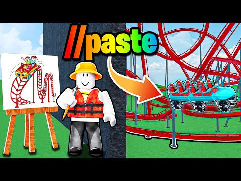 I Cheated in Roblox Build Battle with //PASTE to build BEST Roller Coasters!