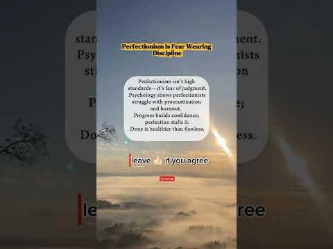 Perfectionism Is Fear Wearing Discipline #psychology #darkpsychology