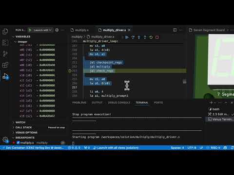 Working with VSCode & Venus RISC-V Extension