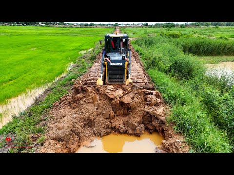 AMAZING NEW Starting It's Project! Cutter Slope This Long Soil On Road Land With Skil Operator Dozer