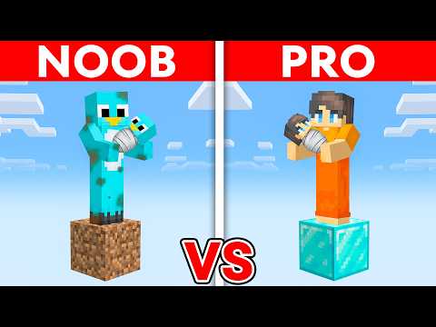 NOOB vs PRO: SKYBLOCK FAMILY Challenge in Minecraft