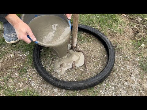 Artwork from Cement and Tires // DIY Coffee Table and Chairs For Your Garden