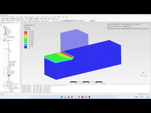 PrePoMax (CalculiX FEA) - Tutorial 50 - Contact wear