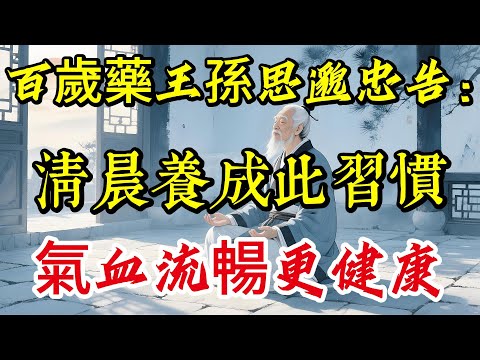 百歲藥王孫思邈忠告：清晨養成此習慣，氣血流暢更健康|養生|打坐冥想|道家|佛教 |佛學知識|修心修行|禪悟人生 |南無阿彌陀佛|談佛道安