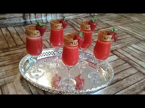 عصير الفراولة المنعش .. طبيعي .. صحي ولذيذ جدا