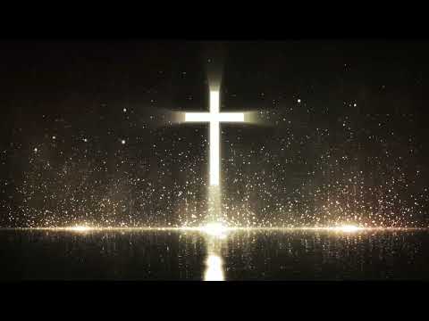 Golden Particles Rising and Reflection in Water || Holy Light Cross Video Background Loop