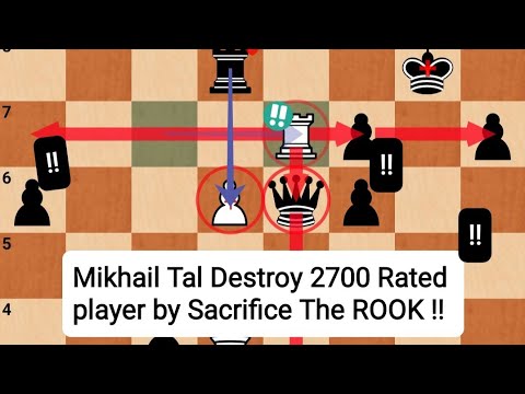 Mikhail Tal *Destroy* 2700 Rated* Player By Sacrifice The Roooooooooook!!!!! Efim Geller in URS 1958