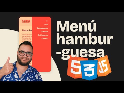 MENÚ HAMBURGUESA DESPLEGABLE súper fácil con HTML, CSS, y JS!