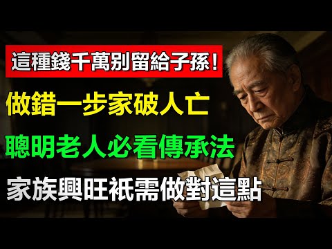 你的資產正在毀掉你的孫子！富不過三代的魔咒，是因為你留下的不是『愛』，而是『毒藥』。