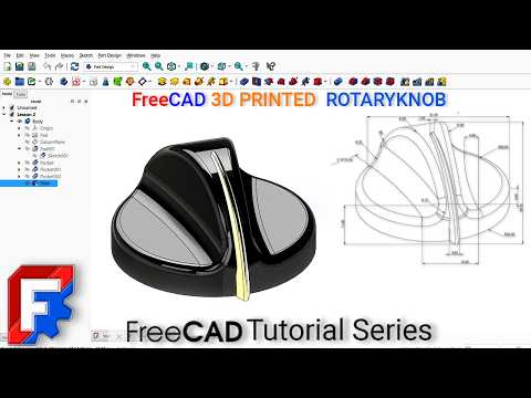 FreeCAD Tutorial: Model a Rotary Indicator Knob | Potentiometer Knob for 3D Printing