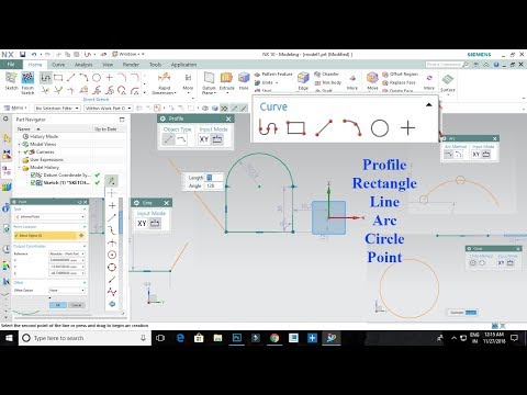 NX Sketch Curve Tutorial for Beginners 01 - Tamil