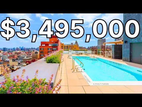 Tour A $3,495,000 NYC Tribeca Apartment at 5 Franklin Place | Rooftop Pool