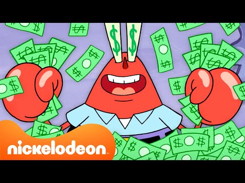 Губка Боб | Мистер Крабс КУПАЕТСЯ в деньгах 60 минут подряд 💸 | Nickelodeon Cyrillic