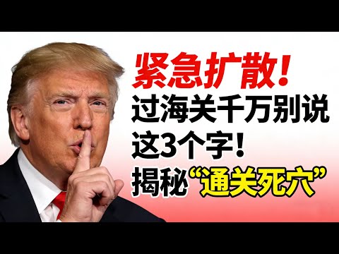 《紧急扩散！过海关千万别说这3个字！退休女教师当场被遣返，20年移民老手揭秘“通关死穴”》全程干货直接抄！