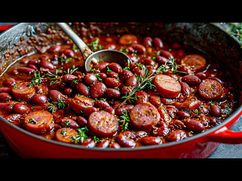 Smoked sausages with beans you won't be able to resist! So delicious!