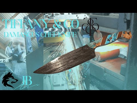 Knife Making : Tiffany & Co Damascus Chefs Knife