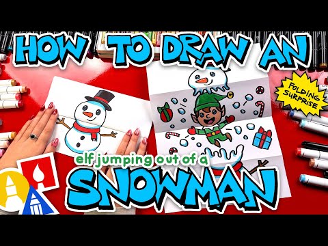 How To Draw An Elf Jumping Out Of A Snowman