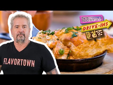 Guy Fieri Digs Into Crawfish Pot Pie in California | Diners, Drive-Ins and Dives | Food Network