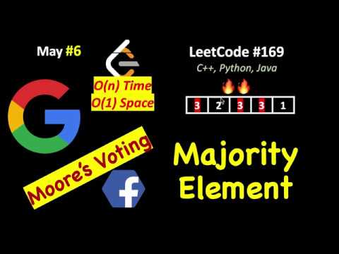 Majority Element | Moore's Voting Algorithm |🔥 LeetCode 169 C++, Java, Python | May LeetCoding Day 6