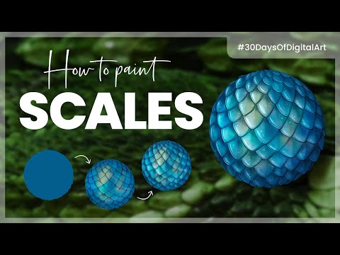 How To Paint Scales (the easy way!)• 30 Days Of Digital Art 2022