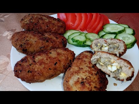 Мясные зразы с яйцом и грибами. Просто Вау! Обычные котлеты превращаются в Королевское блюдо!