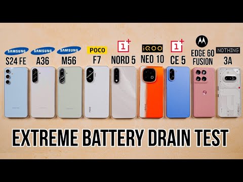 OnePlus Nord 5 / CE 5 / Poco F7 / iQOO Neo 10 / Samsung M56 / A36 / S24 FE /3A - Battery Drain Test