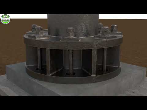 All types of pipe column fastening assemblies to foundations | Building Design