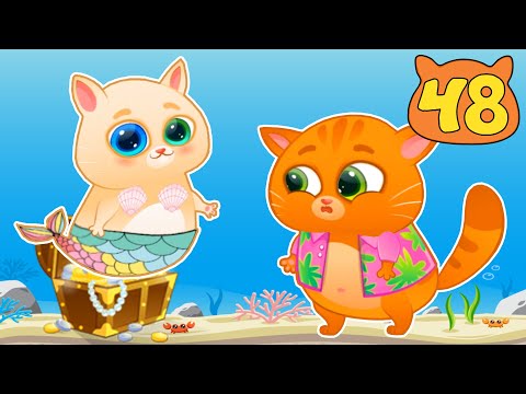 Суровый КОТИК БУБУ №48. В поисках сокровищ с Русалочкой. Мультик ИГРА про котят на канале Хвостик ТВ