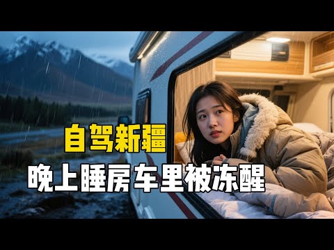 东北女孩自驾新疆遇暴雨，晚上睡房车里被冻醒，赶紧出发去琼库什台【孙二娘带你游中国】