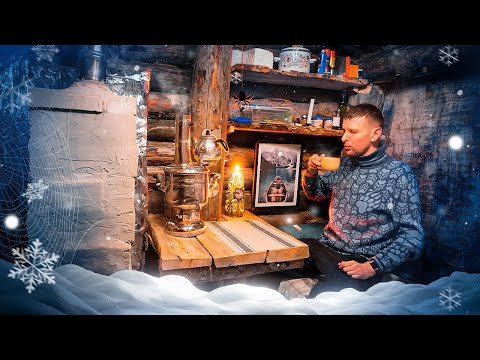 Warming up in a SECRET HOUSE UNDERGROUND after a crazy WINTER STORM...