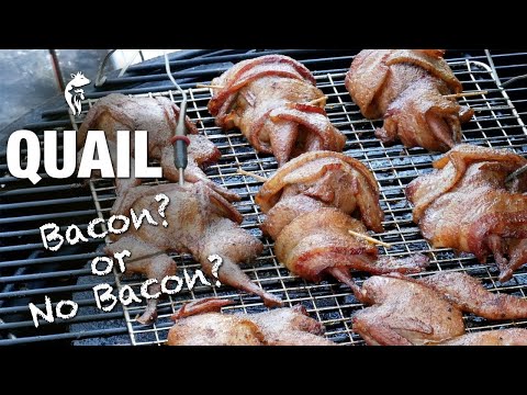 Wrapped in Bacon or No? Grilled Quail on the Big Green Egg